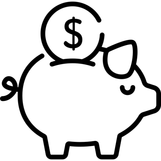 Save money piggy bank icon